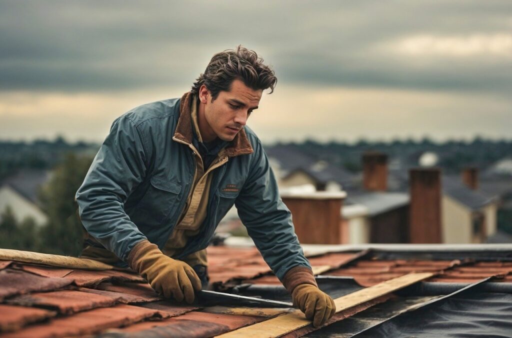 roofer repairing a roof in Colorado